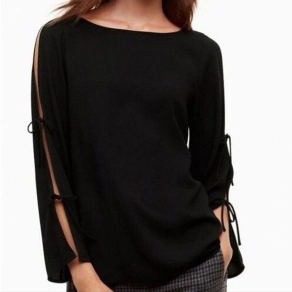 Wilfred‎ Aritzia long sleeve Cold Shoulder Top black - Picture 1 of 8
